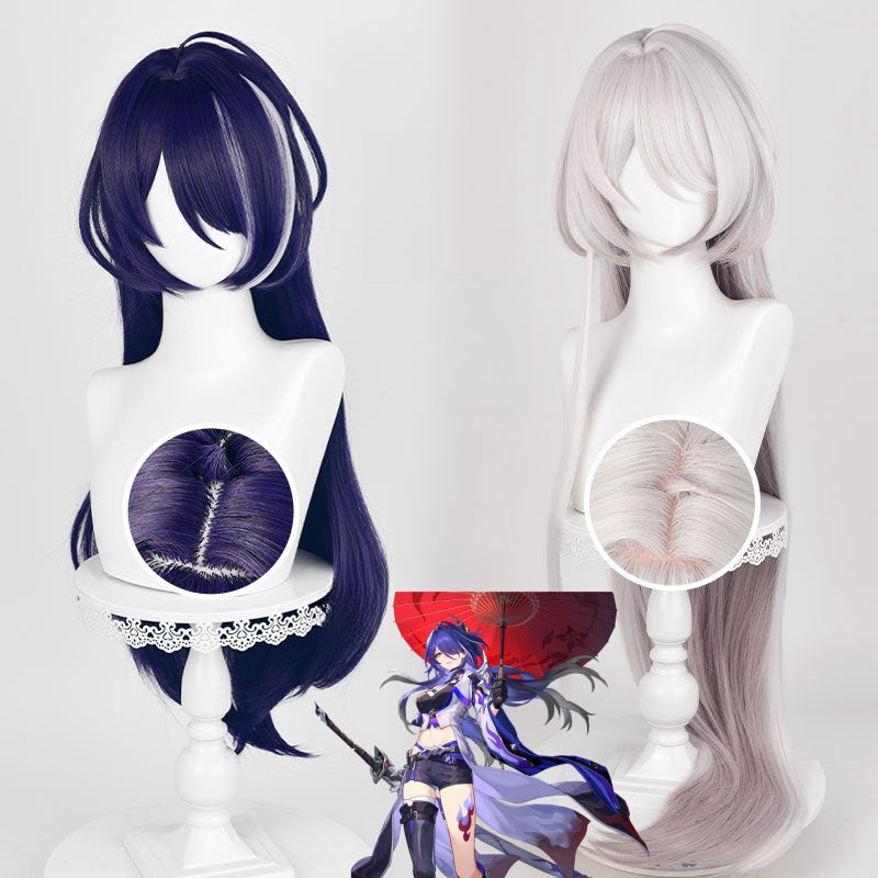 Honkai:Star Rail:Acheron White/Blue Cosplay Wig
