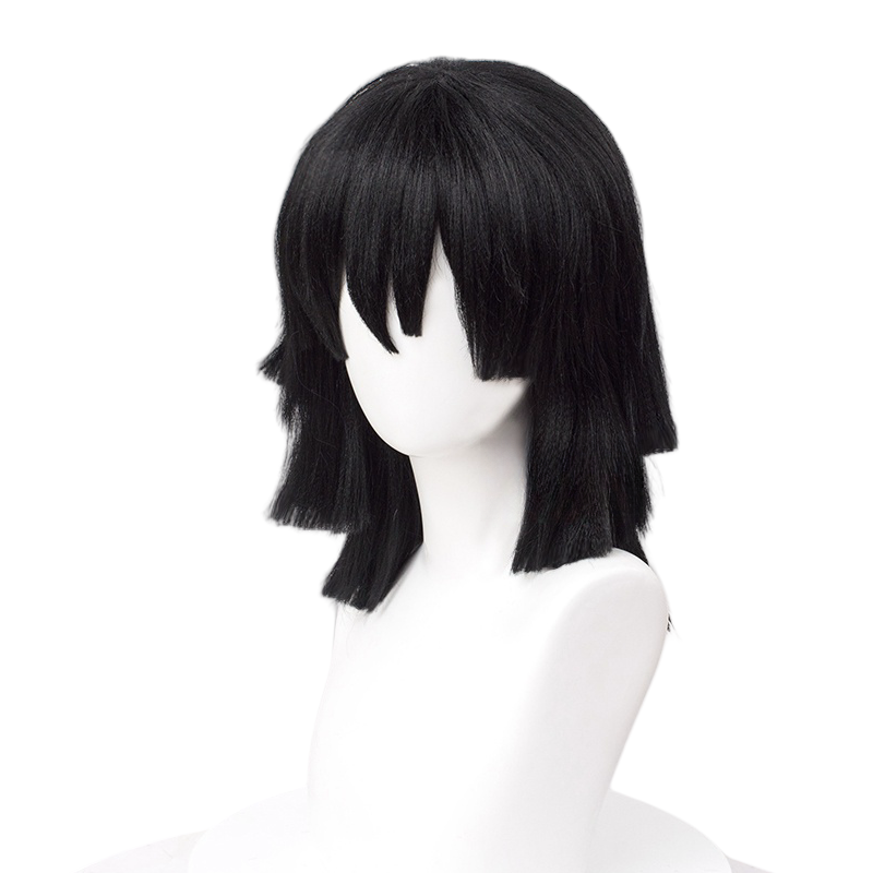 Demon Slayer: Kimetsu No Yaiba Iguro Obanai Black Cosplay Wig