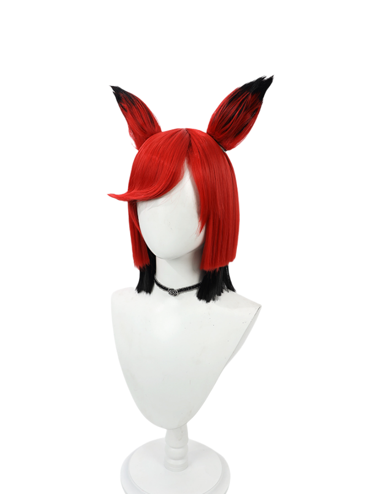 Hazbin Hotel Alastor Red to Black Cosplay Wig