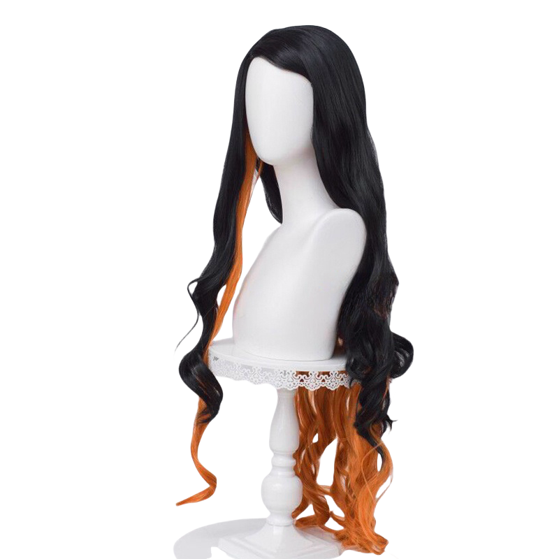 Demon Slayer: Kimetsu No Yaiba Kamado Nezuko Black Gradient Brownish-Yellow Cosplay Wig