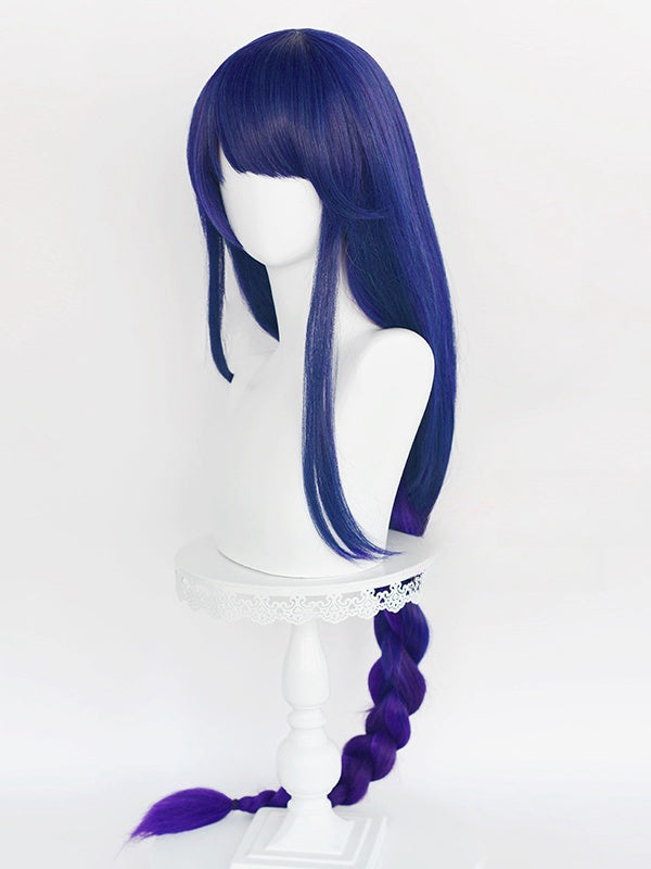 Genshin Impact Raiden Shogun Blue Cosplay Wig