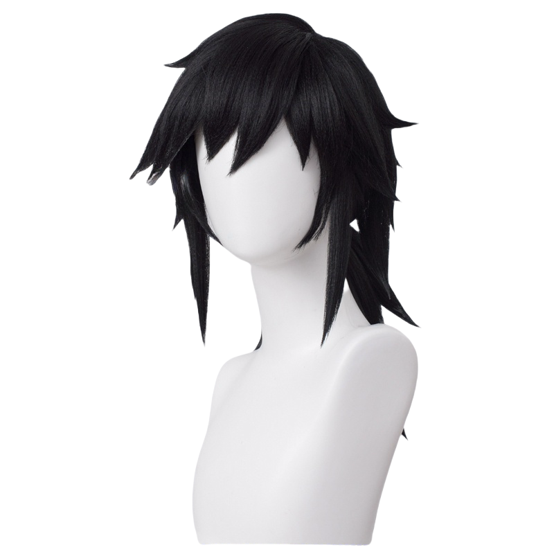 Demon Slayer: Kimetsu No Yaiba Tomioka Giyuu Black Cosplay Wig