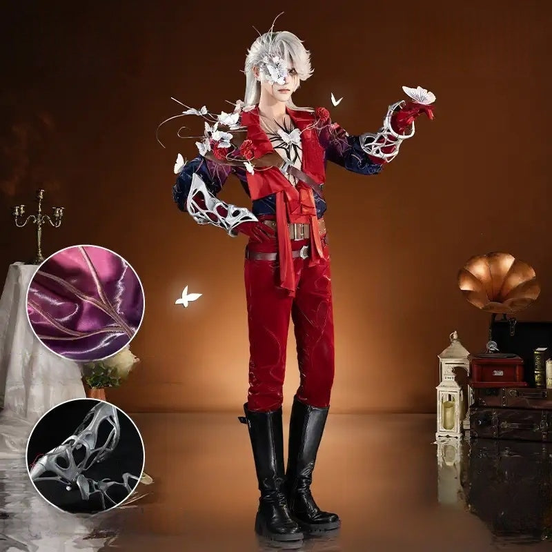 Identity V Mercenary Naib Subedar Man in Red Cosplay Costume