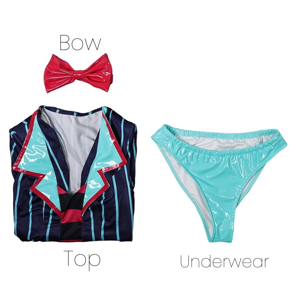 Hazbin Hotel TV Vox Women Blue Sexy Suit Party Carnival Halloween Cosplay Costume