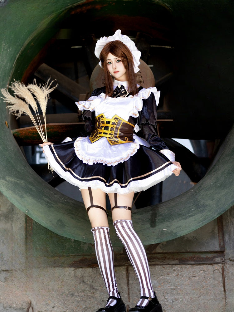 Identity V X Bookoff Gardener Maid Butler x Steam Punk Tea Party Emma Woods Cosplay Costume