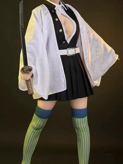 【In Stock】Demon Slayer: Kimetsu No Yaiba Mitsuri Kanroji Premium Version Cosplay Costume