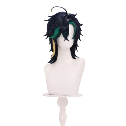 Genshin Impact Kinich Black and Green Cosplay Wig