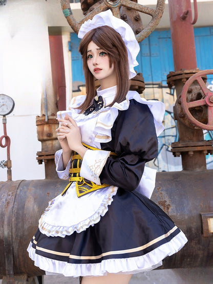 Identity V X Bookoff Gardener Maid Butler x Steam Punk Tea Party Emma Woods Cosplay Costume