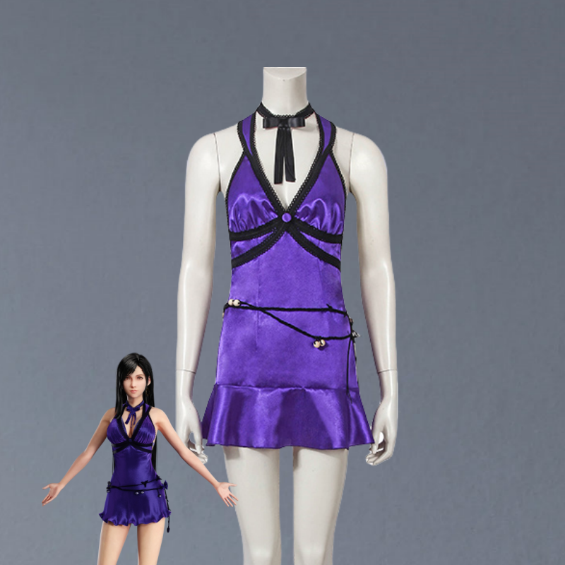 Final Fantasy VII Rebirth FF7 Tifa Lockhart Purple Cosplay Costume