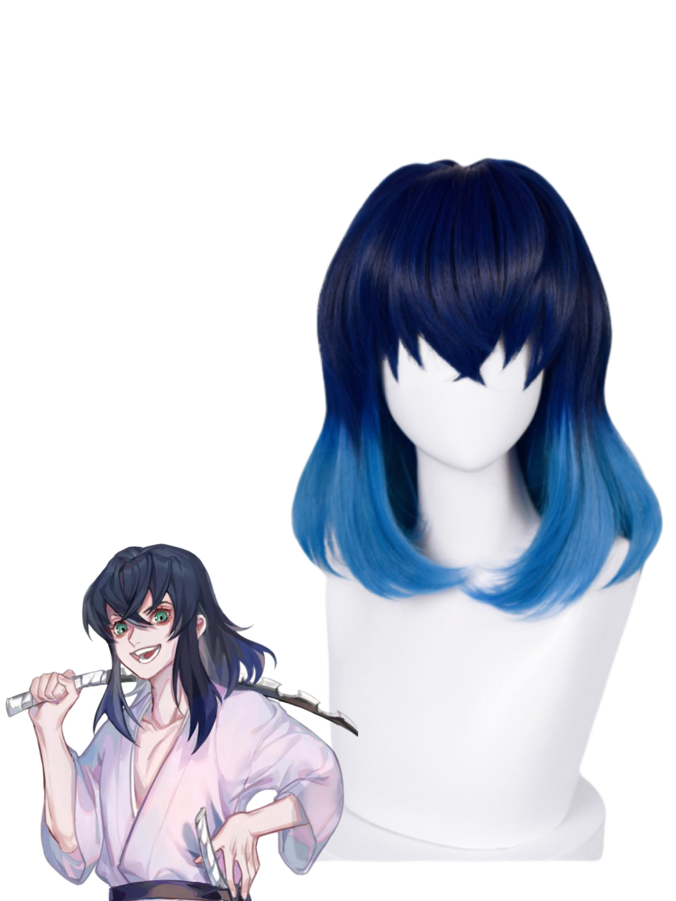 Demon Slayer: Kimetsu No Yaiba Hashibira Inosuke Blue Cosplay Wig ...