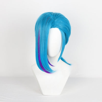 League of Legends Arcane 2 Jinx Blue Purple Highlights Cosplay Wig