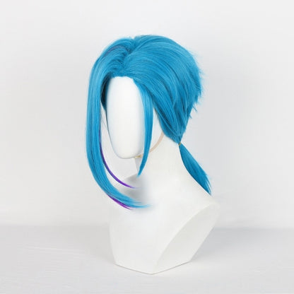 League of Legends Arcane 2 Jinx Blue Purple Highlights Cosplay Wig