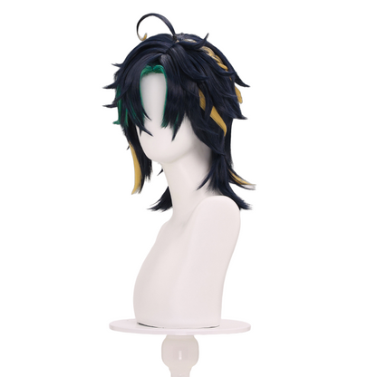 Genshin Impact Kinich Black and Green Cosplay Wig