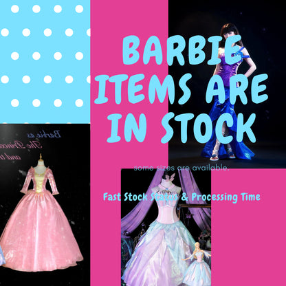 Barbie items are in stock, some sizes are available.