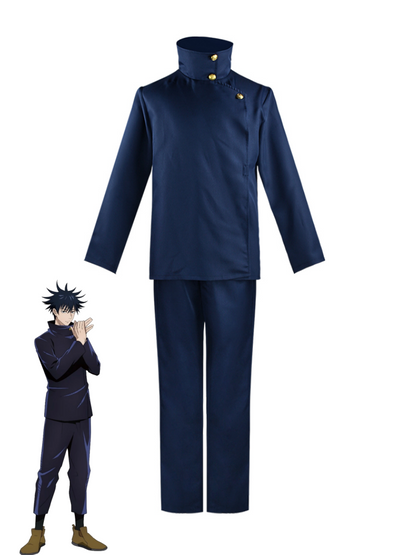 Megumi Fushiguro Jujutsu Kaisen cosplay costume with navy jacket and pants
