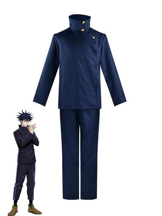 Megumi Fushiguro Jujutsu Kaisen cosplay costume with navy jacket and pants