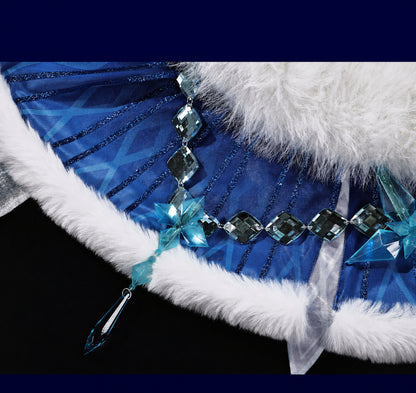 Tsaritsa Ice Queen cosplay fur and crystal details