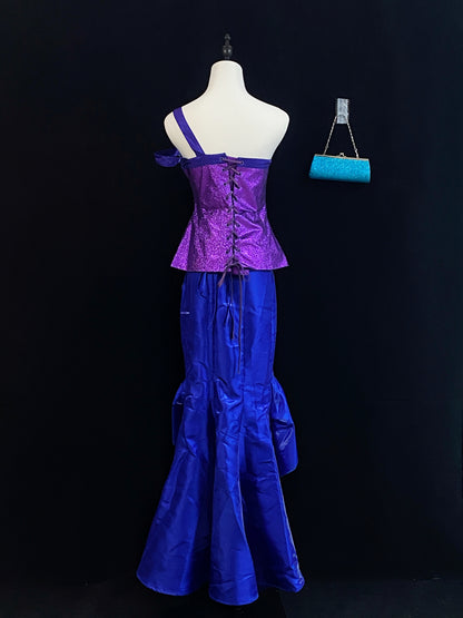 Barbie A Fairy Secret Raquelle cosplay costume with purple bodice and blue layered skirt