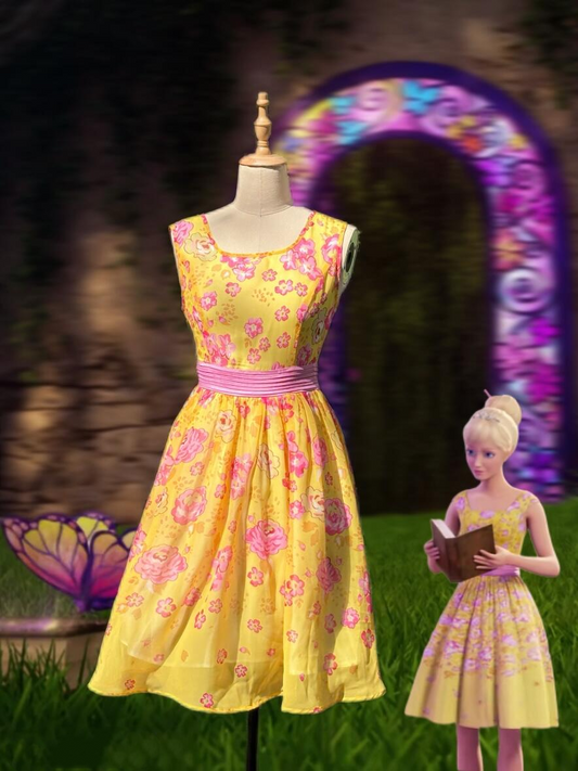 Barbie and the Secret Door Princess Alexa cosplay costume with yellow fairy princess dress