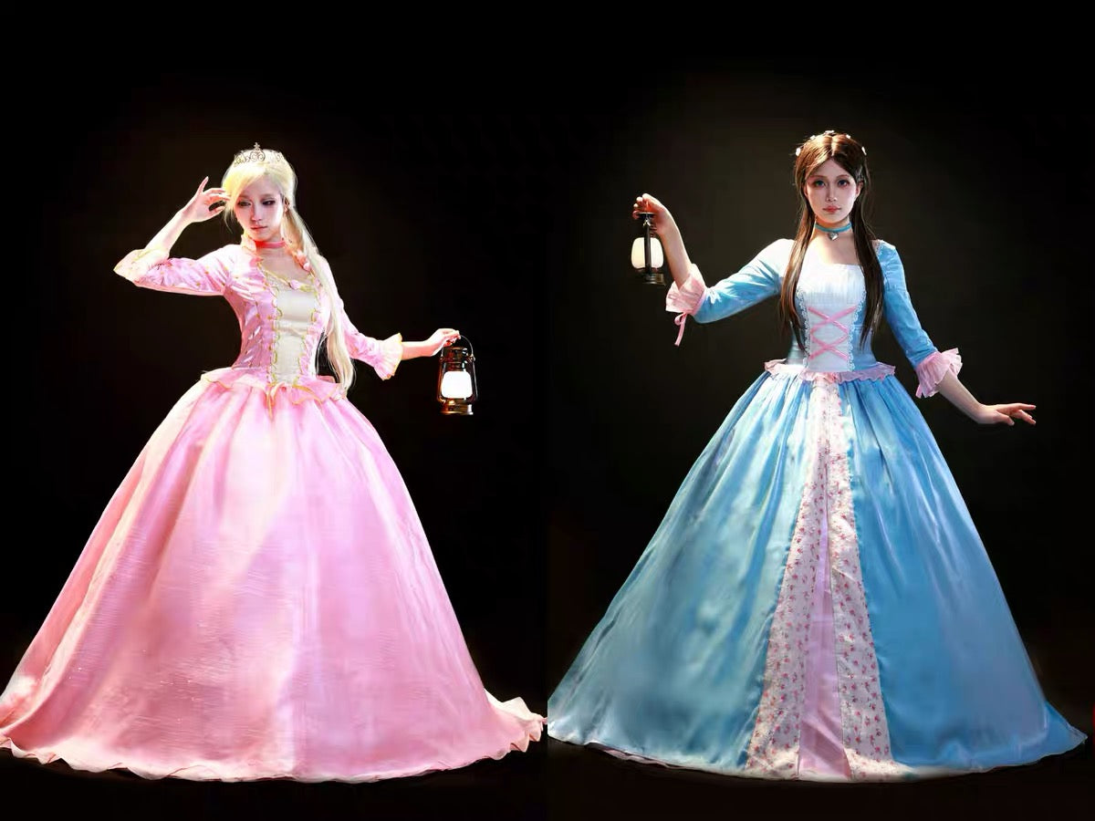 Barbie Anneliese and Erika princess costume for cosplay photoshoot and fantasy events