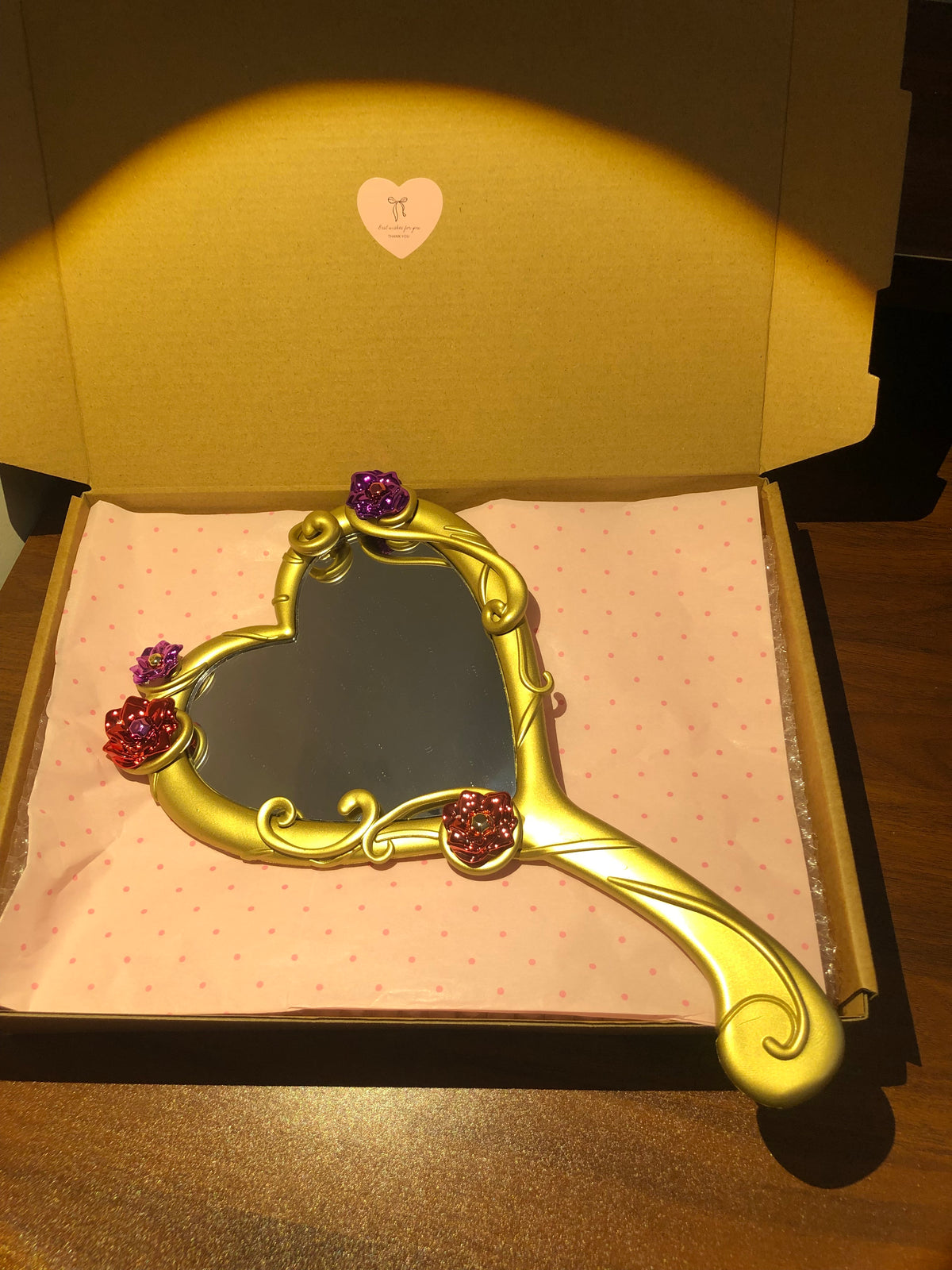 Barbie Diamond Castle heart mirror secured inside protective packaging