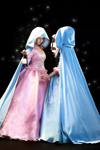Barbie Princess and the Pauper cosplay costume back view with optional princess cape