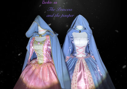 Princess Anneliese pink dress cosplay costume from Barbie The Princess and the Pauper