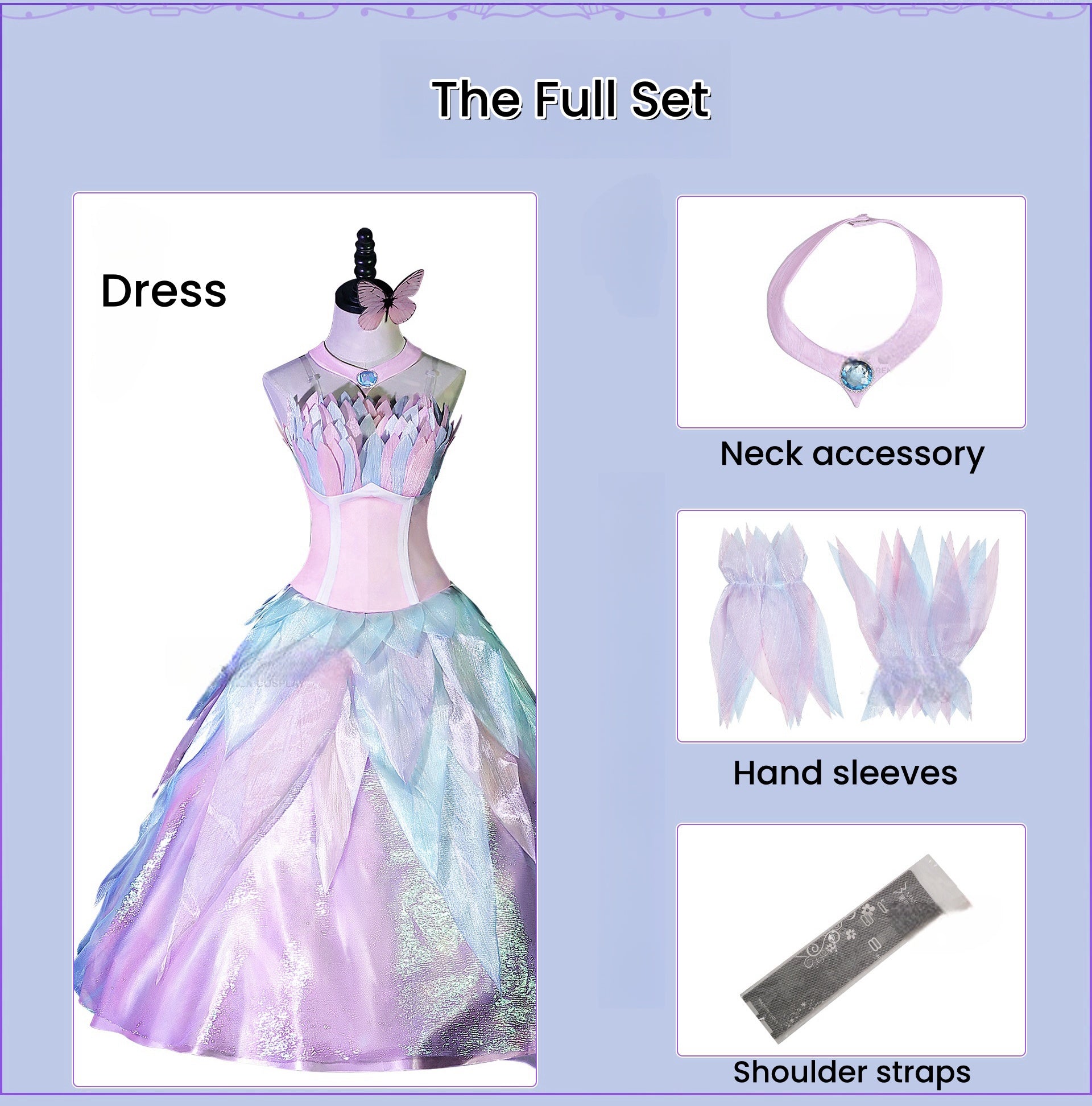 Barbie Swan Lake Odette costume size details and included princess dress accessories
