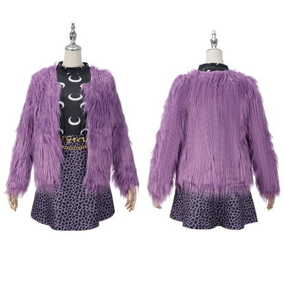 Front and back views of the Clawdeen Wolf movie cosplay costume