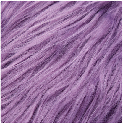 Close-up of the purple long-pile fabric used for the cosplay jacket