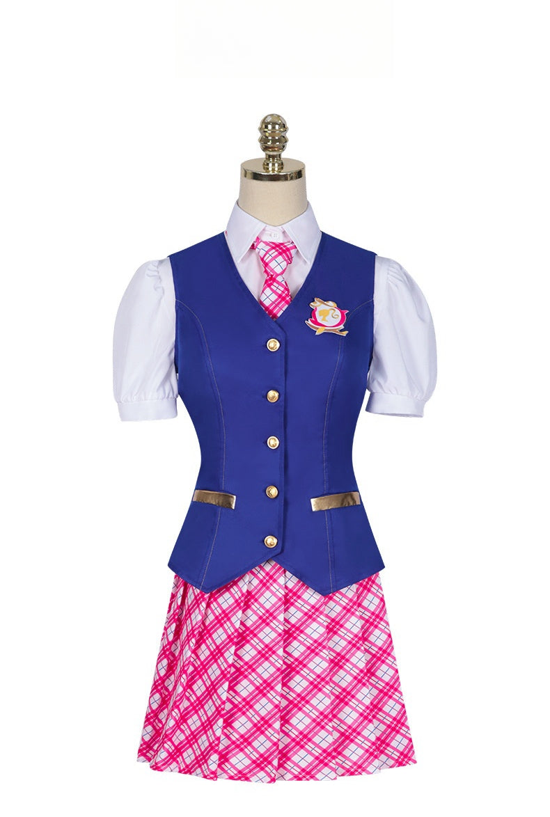 Delancy Devin blue school uniform cosplay costume from Barbie Princess Charm School