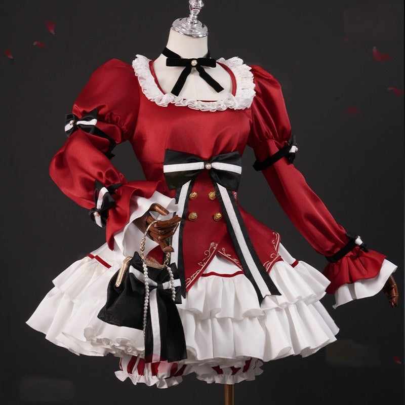Identity V Gardener red Christmas dress styled with matching accessories