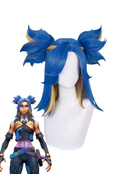 Valorant Neon Blue  Cosplay Wig