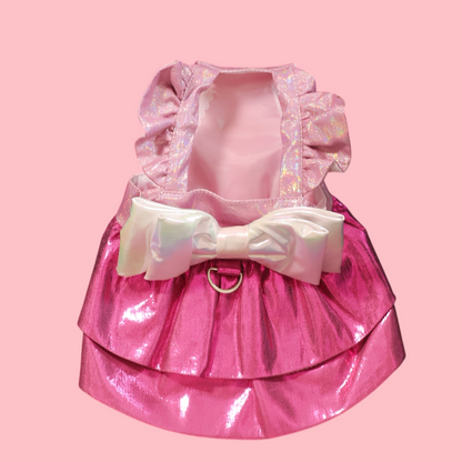 Front view of pink princess cat costume dress
