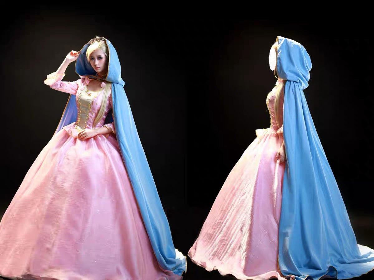 Princess Anneliese pink gown cosplay costume with elegant princess dress details