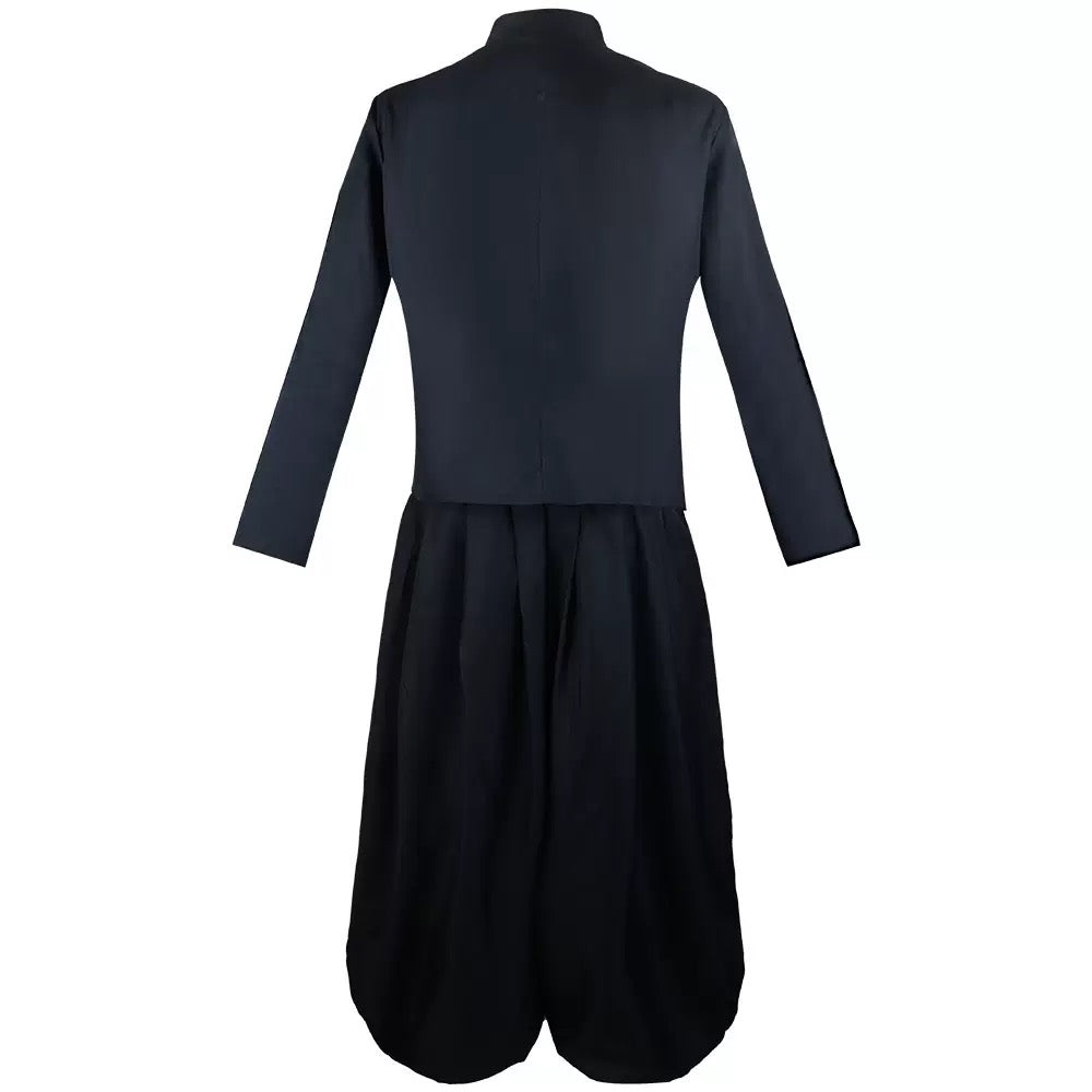 Back view of Suguru Geto cosplay jacket and loose-fitting pants