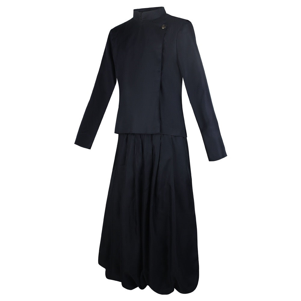 Front view of Suguru Geto school uniform showing jacket and wide pants