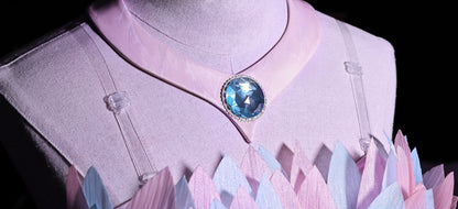 Neckline and necklace detail of Swan Lake Odette costume dress