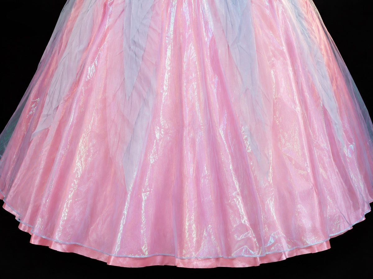 Pink blue iridescent skirt detail of Swan Lake Odette ballet dress