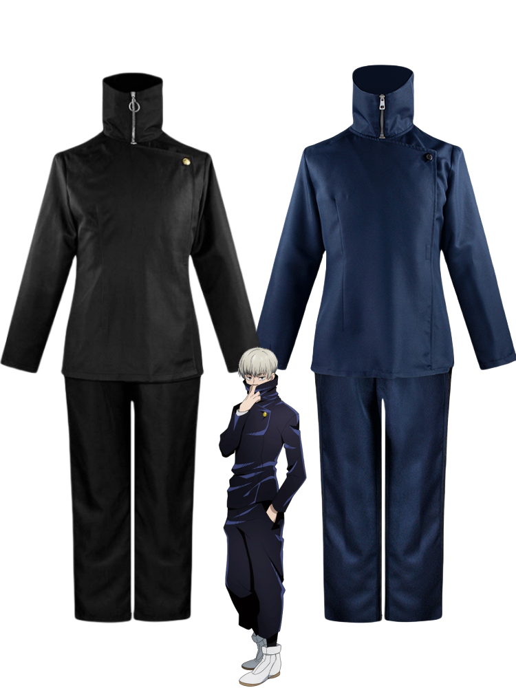 Toge Inumaki Jujutsu Kaisen cosplay uniforms in blue and black with high collars