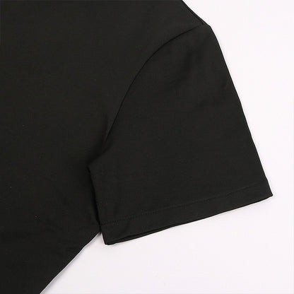 Close-up of the sleeve and stitching on the black Toji Fushiguro cosplay shirt