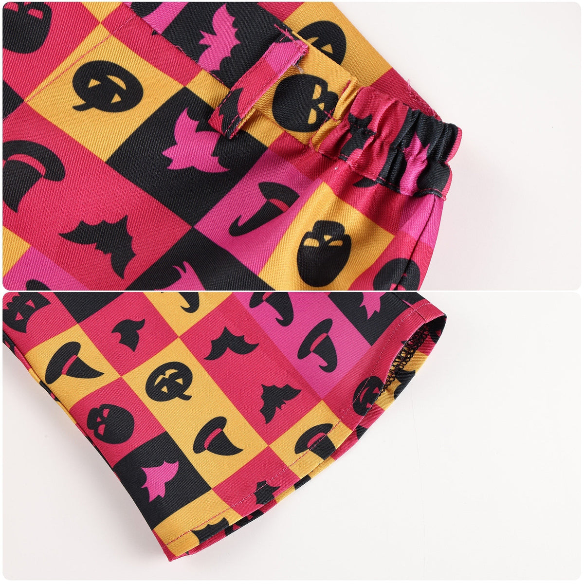 Colorful graphic-print leggings with a gathered elastic waistband