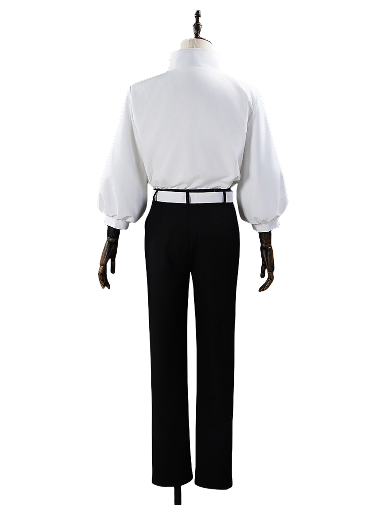 Back view of Yuta Okkotsu white cosplay jacket and black pants