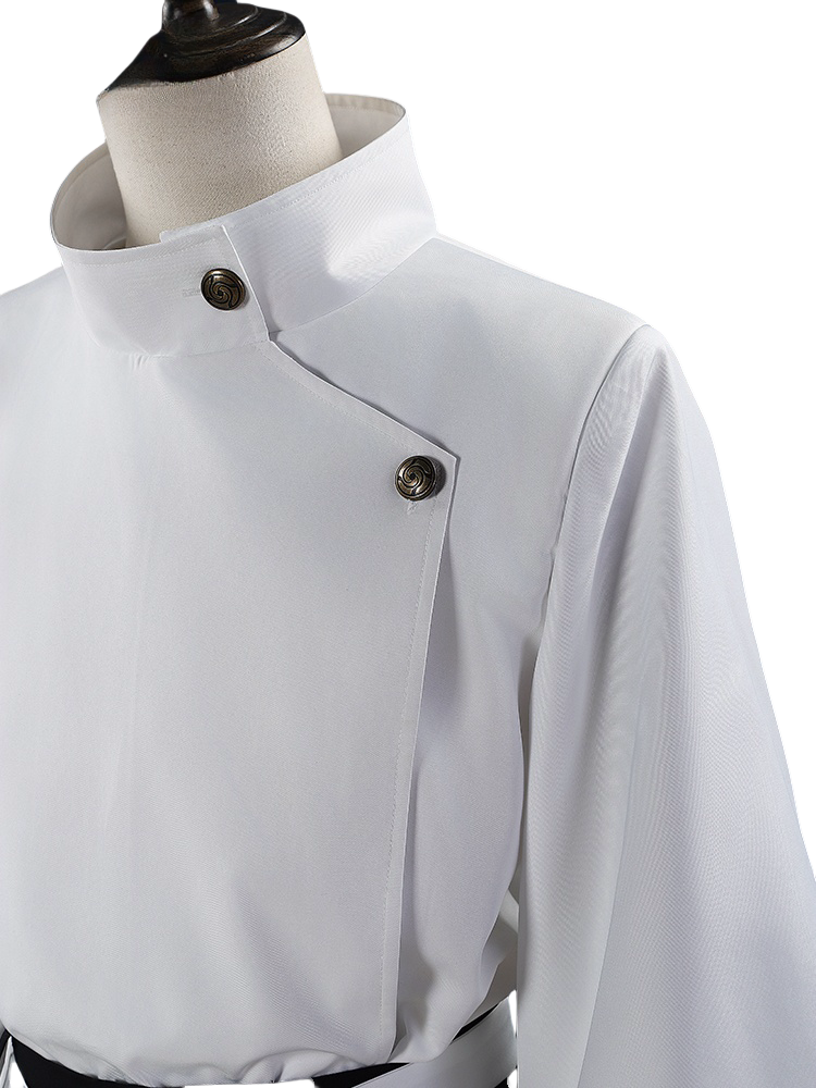 Yuta Okkotsu white cosplay jacket with high collar and gold-tone buttons